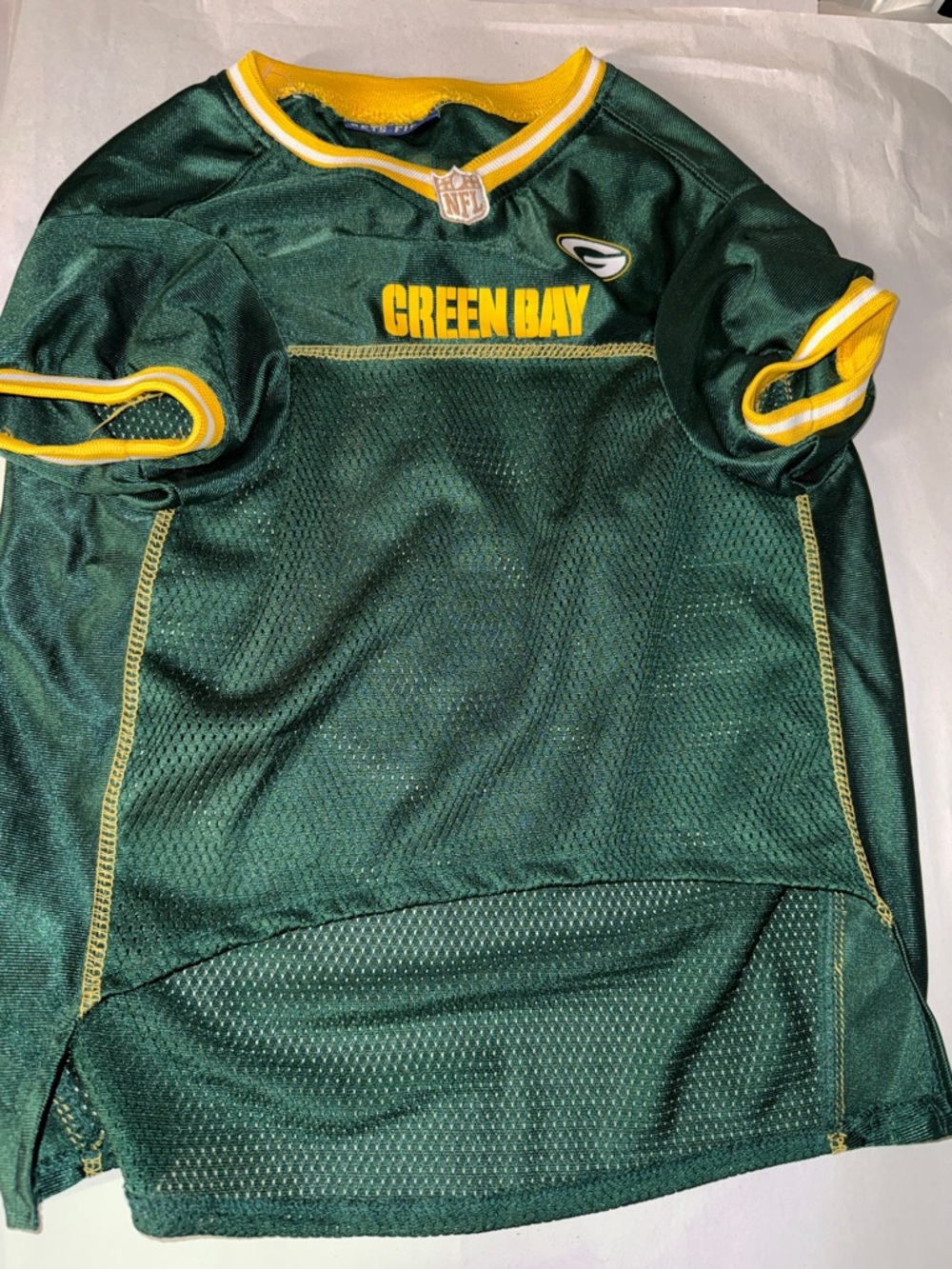 Pets first greenbay packers pet jersey extra large 12” wide 17” long.